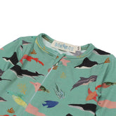 Macacão de Bebê com Zíper Estampa Oceano – Trend4kids